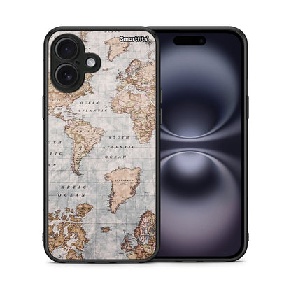 World Map - iPhone 16 Plus θήκη