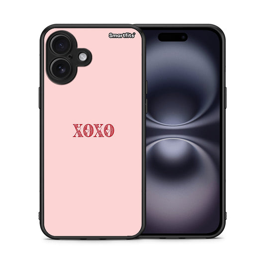 Θήκη iPhone 16 Plus XOXO Love από τη Smartfits με σχέδιο στο πίσω μέρος και μαύρο περίβλημα | iPhone 16 Plus XOXO Love case with colorful back and black bezels
