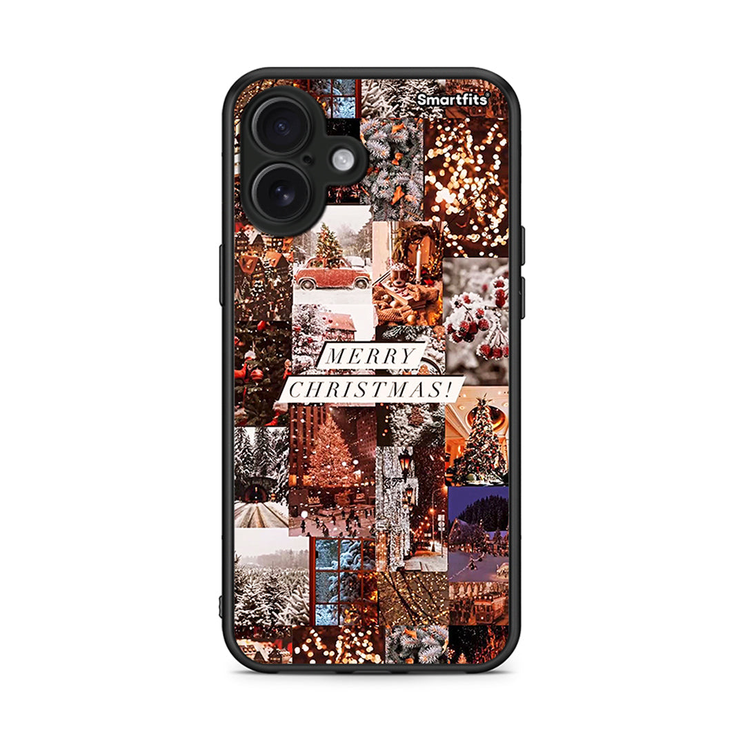 iPhone 16 Plus Xmas Collage θήκη από τη Smartfits με σχέδιο στο πίσω μέρος και μαύρο περίβλημα | Smartphone case with colorful back and black bezels by Smartfits
