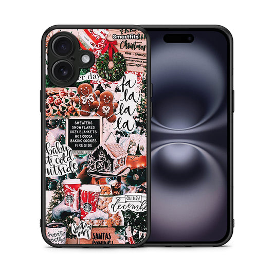 Θήκη iPhone 16 Plus Xmas Habbits από τη Smartfits με σχέδιο στο πίσω μέρος και μαύρο περίβλημα | iPhone 16 Plus Xmas Habbits case with colorful back and black bezels