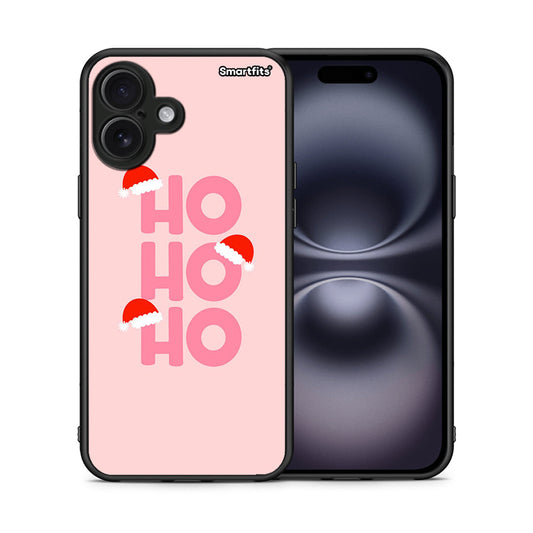 Θήκη iPhone 16 Plus Xmas Ho Ho Ho από τη Smartfits με σχέδιο στο πίσω μέρος και μαύρο περίβλημα | iPhone 16 Plus Xmas Ho Ho Ho case with colorful back and black bezels