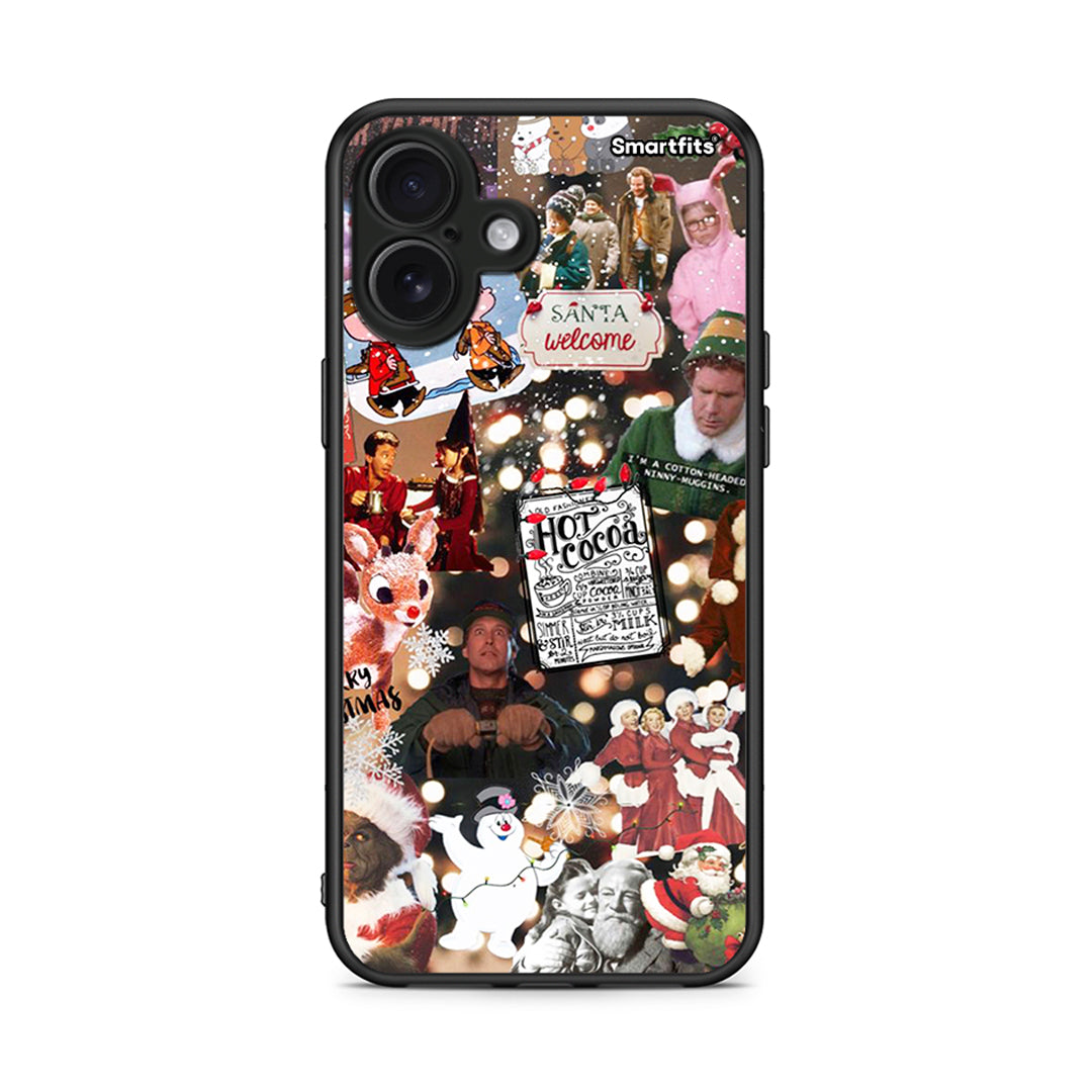 iPhone 16 Plus Xmas Movies θήκη από τη Smartfits με σχέδιο στο πίσω μέρος και μαύρο περίβλημα | Smartphone case with colorful back and black bezels by Smartfits