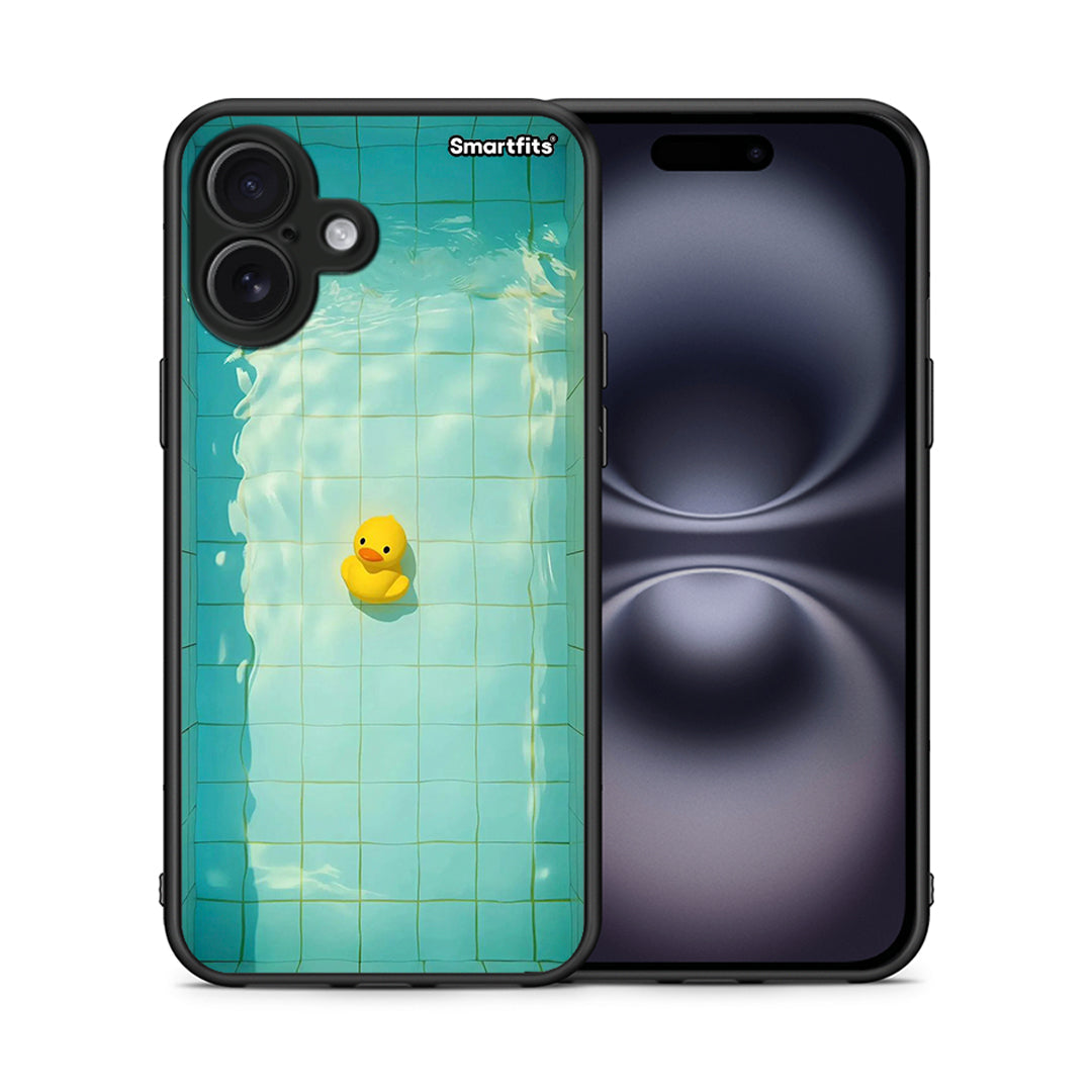 Θήκη iPhone 16 Plus Yellow Duck από τη Smartfits με σχέδιο στο πίσω μέρος και μαύρο περίβλημα | iPhone 16 Plus Yellow Duck case with colorful back and black bezels
