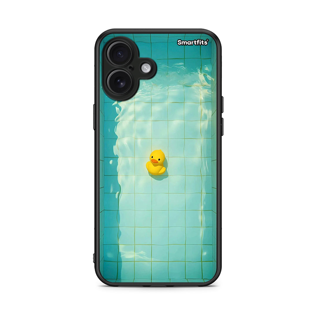 iPhone 16 Plus Yellow Duck θήκη από τη Smartfits με σχέδιο στο πίσω μέρος και μαύρο περίβλημα | Smartphone case with colorful back and black bezels by Smartfits