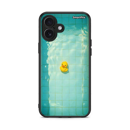 iPhone 16 Plus Yellow Duck θήκη από τη Smartfits με σχέδιο στο πίσω μέρος και μαύρο περίβλημα | Smartphone case with colorful back and black bezels by Smartfits