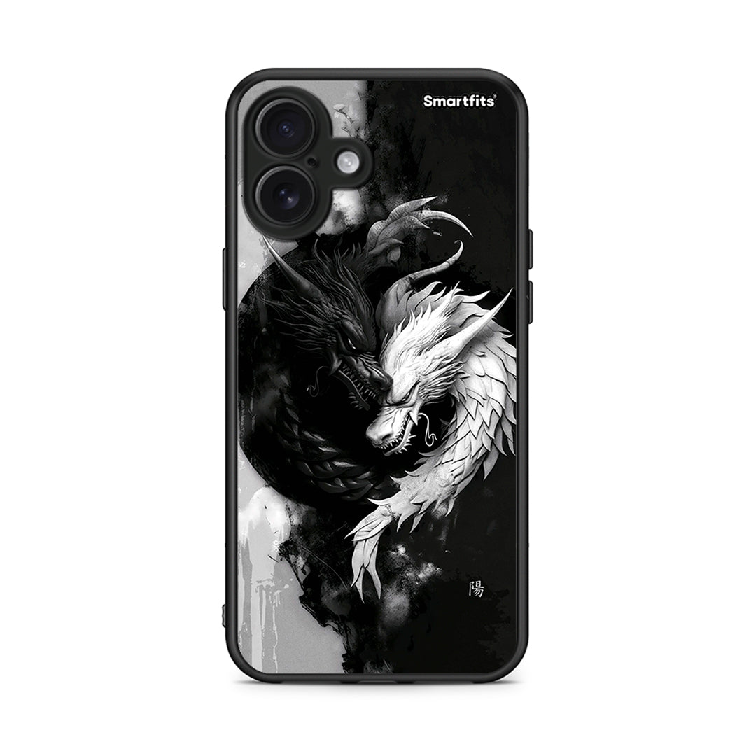 iPhone 16 Plus Yin Yang Θήκη από τη Smartfits με σχέδιο στο πίσω μέρος και μαύρο περίβλημα | Smartphone case with colorful back and black bezels by Smartfits