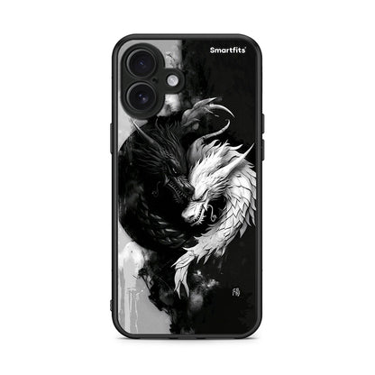 iPhone 16 Plus Yin Yang Θήκη από τη Smartfits με σχέδιο στο πίσω μέρος και μαύρο περίβλημα | Smartphone case with colorful back and black bezels by Smartfits