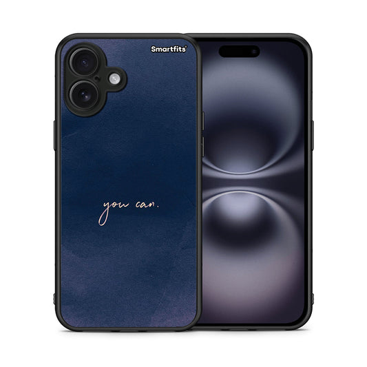 Θήκη iPhone 16 Plus You Can από τη Smartfits με σχέδιο στο πίσω μέρος και μαύρο περίβλημα | iPhone 16 Plus You Can case with colorful back and black bezels