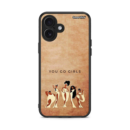 iPhone 16 Plus You Go Girl θήκη από τη Smartfits με σχέδιο στο πίσω μέρος και μαύρο περίβλημα | Smartphone case with colorful back and black bezels by Smartfits
