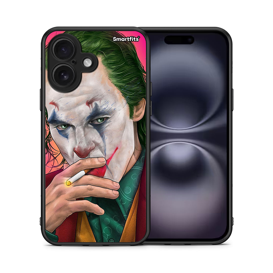 Θήκη iPhone 16 JokesOnU PopArt από τη Smartfits με σχέδιο στο πίσω μέρος και μαύρο περίβλημα | iPhone 16 JokesOnU PopArt case with colorful back and black bezels