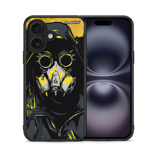 Θήκη iPhone 16 Mask PopArt από τη Smartfits με σχέδιο στο πίσω μέρος και μαύρο περίβλημα | iPhone 16 Mask PopArt case with colorful back and black bezels