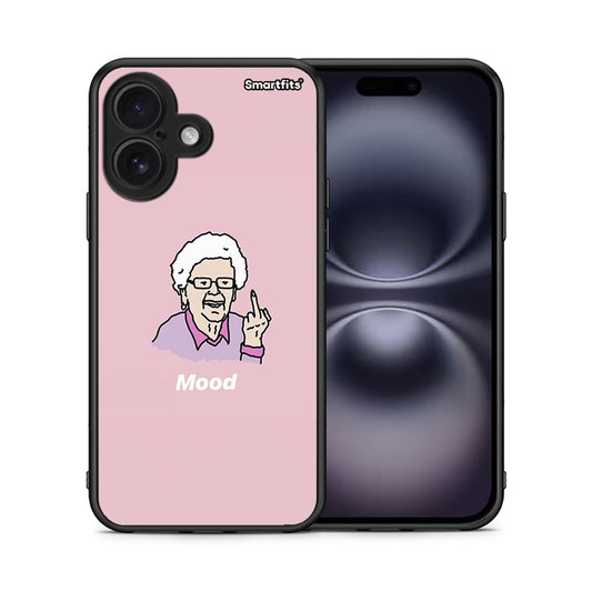 Θήκη iPhone 16 Mood PopArt από τη Smartfits με σχέδιο στο πίσω μέρος και μαύρο περίβλημα | iPhone 16 Mood PopArt case with colorful back and black bezels