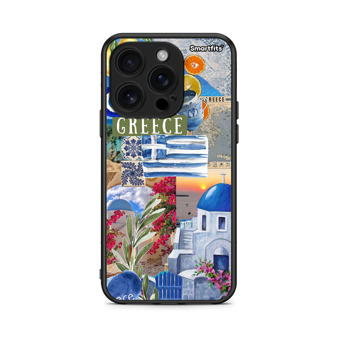 iPhone 16 Pro All Greek Θήκη από τη Smartfits με σχέδιο στο πίσω μέρος και μαύρο περίβλημα | Smartphone case with colorful back and black bezels by Smartfits