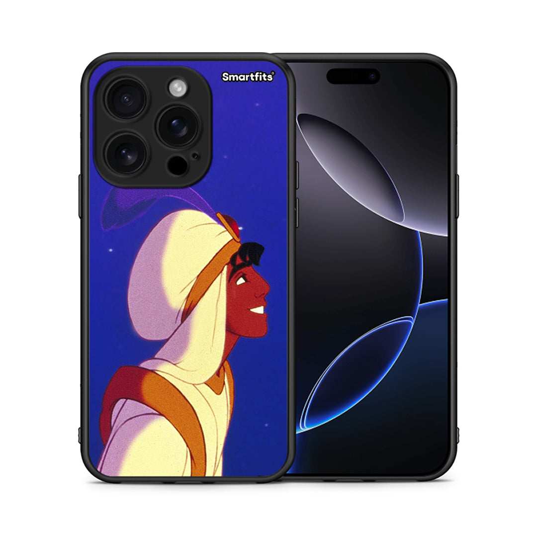 Θήκη iPhone 16 Pro Alladin And Jasmine Love 1 από τη Smartfits με σχέδιο στο πίσω μέρος και μαύρο περίβλημα | iPhone 16 Pro Alladin And Jasmine Love 1 case with colorful back and black bezels