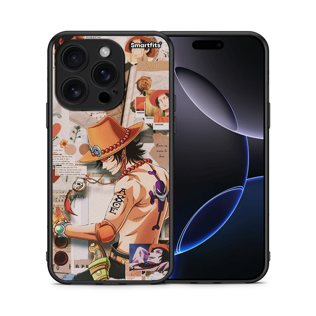Θήκη iPhone 16 Pro Anime Collage από τη Smartfits με σχέδιο στο πίσω μέρος και μαύρο περίβλημα | iPhone 16 Pro Anime Collage case with colorful back and black bezels