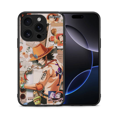 Θήκη iPhone 16 Pro Anime Collage από τη Smartfits με σχέδιο στο πίσω μέρος και μαύρο περίβλημα | iPhone 16 Pro Anime Collage case with colorful back and black bezels
