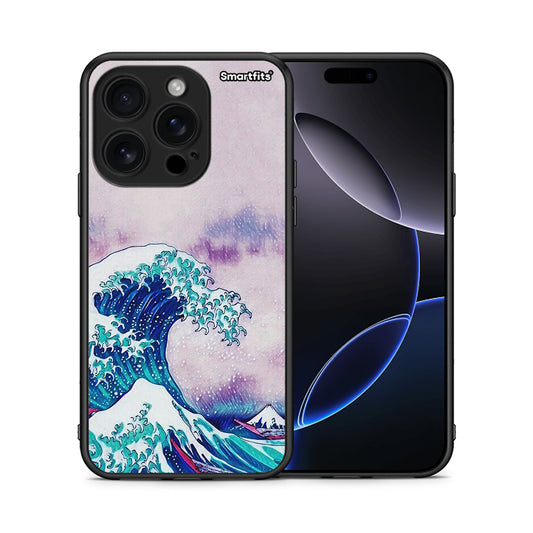 Θήκη iPhone 16 Pro Blue Waves από τη Smartfits με σχέδιο στο πίσω μέρος και μαύρο περίβλημα | iPhone 16 Pro Blue Waves case with colorful back and black bezels