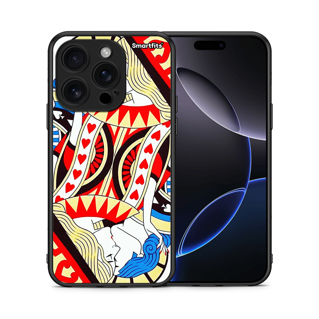 Θήκη iPhone 16 Pro Card Love από τη Smartfits με σχέδιο στο πίσω μέρος και μαύρο περίβλημα | iPhone 16 Pro Card Love case with colorful back and black bezels