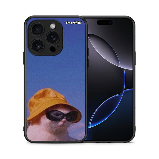 Θήκη iPhone 16 Pro Cat Diva από τη Smartfits με σχέδιο στο πίσω μέρος και μαύρο περίβλημα | iPhone 16 Pro Cat Diva case with colorful back and black bezels