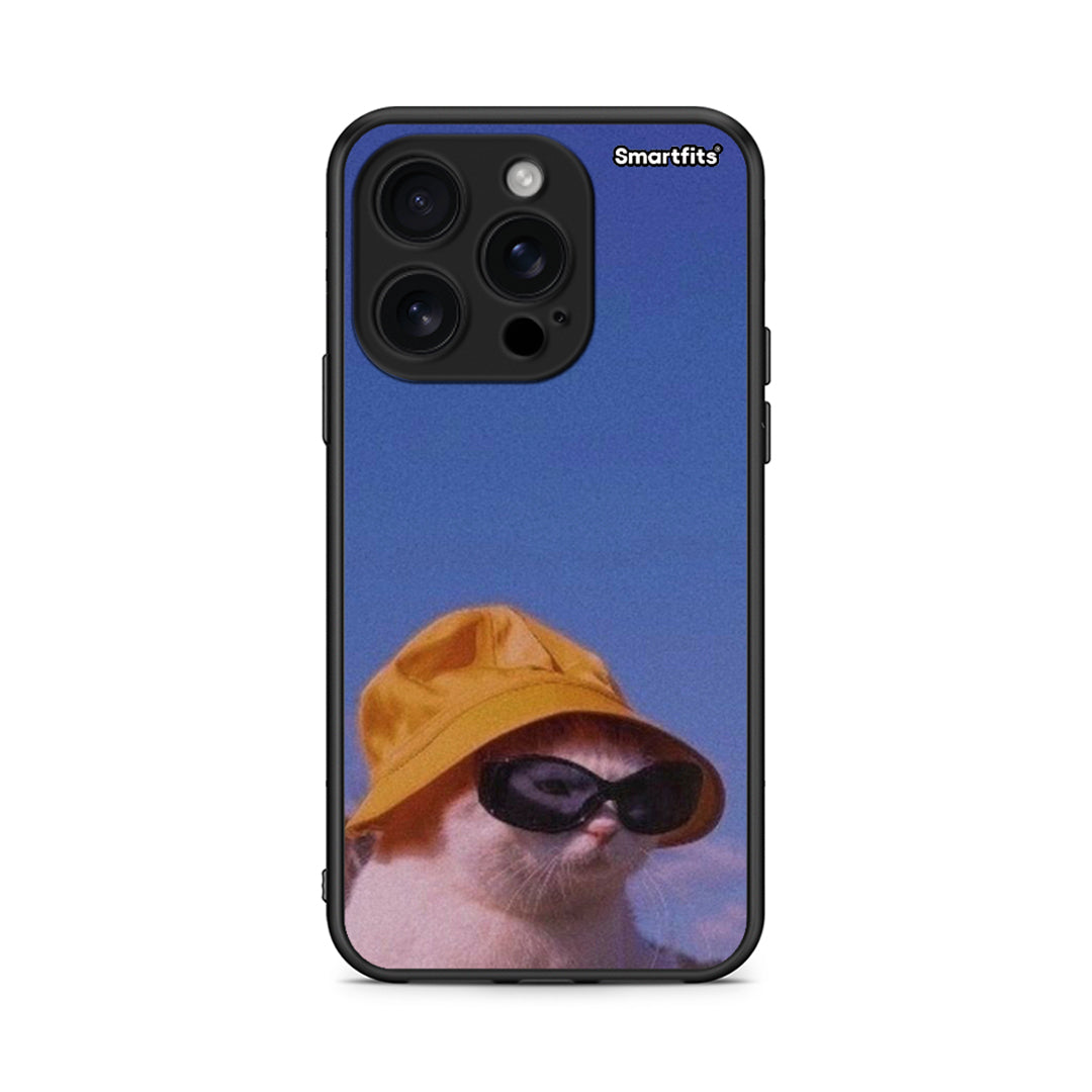 iPhone 16 Pro Cat Diva θήκη από τη Smartfits με σχέδιο στο πίσω μέρος και μαύρο περίβλημα | Smartphone case with colorful back and black bezels by Smartfits