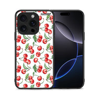Thumbnail for Θήκη iPhone 16 Pro Cherry Summer από τη Smartfits με σχέδιο στο πίσω μέρος και μαύρο περίβλημα | iPhone 16 Pro Cherry Summer case with colorful back and black bezels