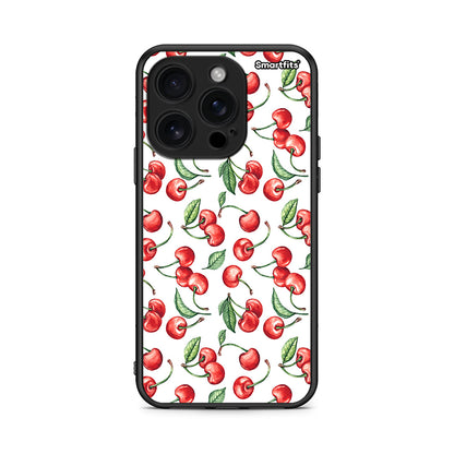 iPhone 16 Pro Cherry Summer θήκη από τη Smartfits με σχέδιο στο πίσω μέρος και μαύρο περίβλημα | Smartphone case with colorful back and black bezels by Smartfits