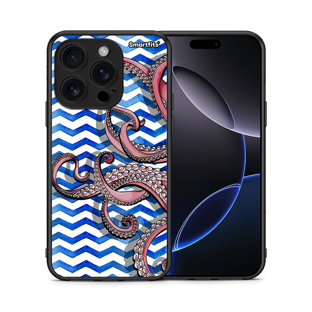 Θήκη iPhone 16 Pro Chevron Devilfish από τη Smartfits με σχέδιο στο πίσω μέρος και μαύρο περίβλημα | iPhone 16 Pro Chevron Devilfish case with colorful back and black bezels