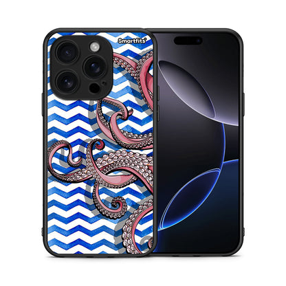 Θήκη iPhone 16 Pro Chevron Devilfish από τη Smartfits με σχέδιο στο πίσω μέρος και μαύρο περίβλημα | iPhone 16 Pro Chevron Devilfish case with colorful back and black bezels