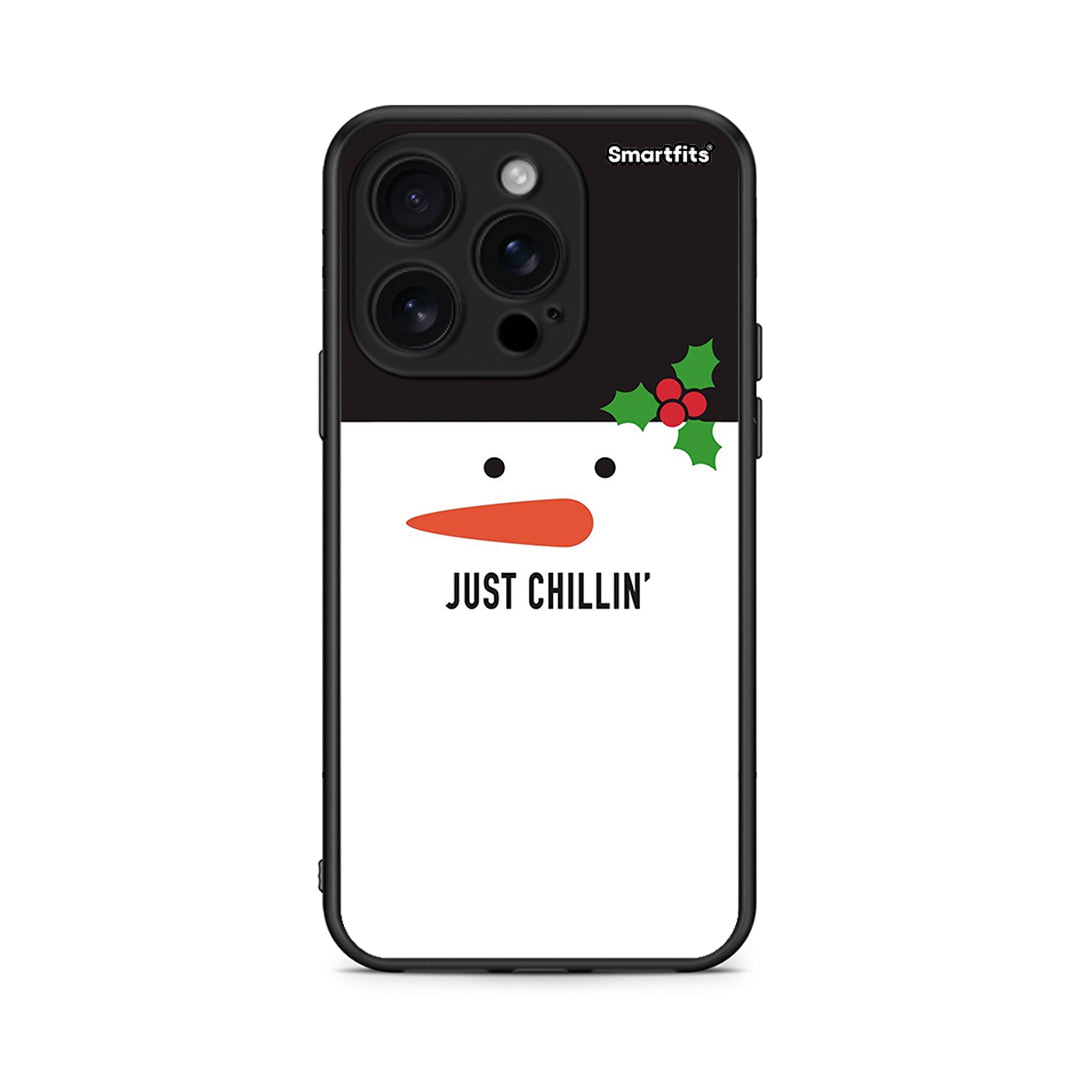 iPhone 16 Pro Christmas Chillin θήκη από τη Smartfits με σχέδιο στο πίσω μέρος και μαύρο περίβλημα | Smartphone case with colorful back and black bezels by Smartfits
