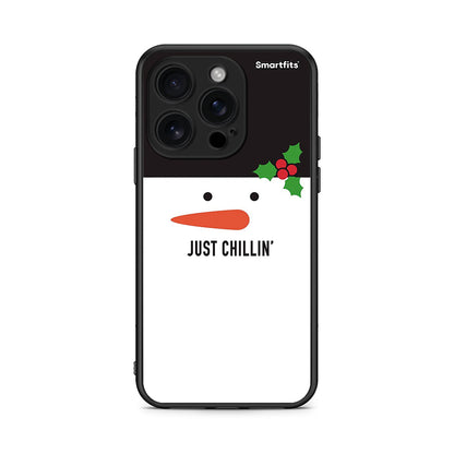 iPhone 16 Pro Christmas Chillin θήκη από τη Smartfits με σχέδιο στο πίσω μέρος και μαύρο περίβλημα | Smartphone case with colorful back and black bezels by Smartfits