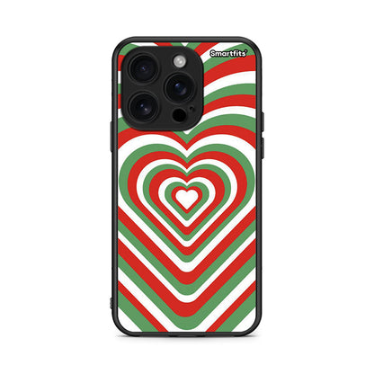 iPhone 16 Pro Christmas Hearts θήκη από τη Smartfits με σχέδιο στο πίσω μέρος και μαύρο περίβλημα | Smartphone case with colorful back and black bezels by Smartfits