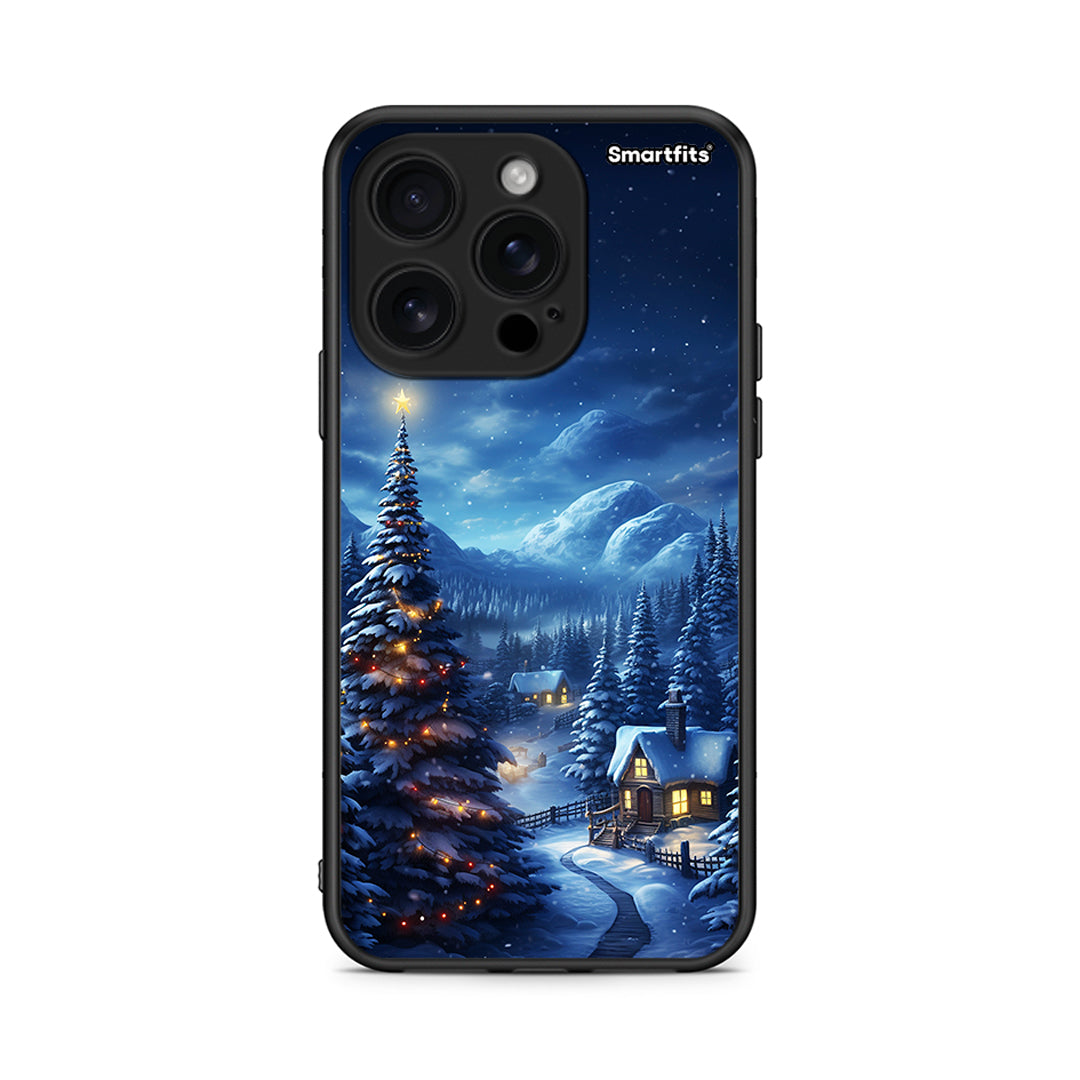 iPhone 16 Pro Christmas Scenery θήκη από τη Smartfits με σχέδιο στο πίσω μέρος και μαύρο περίβλημα | Smartphone case with colorful back and black bezels by Smartfits