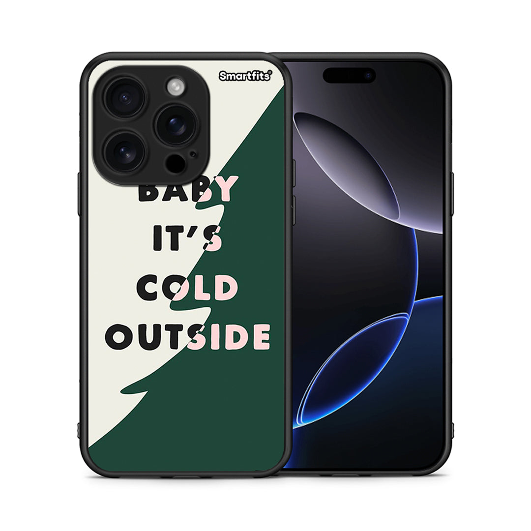 Θήκη iPhone 16 Pro Cold Outside από τη Smartfits με σχέδιο στο πίσω μέρος και μαύρο περίβλημα | iPhone 16 Pro Cold Outside case with colorful back and black bezels