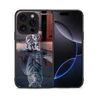 Thumbnail for Θήκη iPhone 16 Pro Tiger Cute από τη Smartfits με σχέδιο στο πίσω μέρος και μαύρο περίβλημα | iPhone 16 Pro Tiger Cute case with colorful back and black bezels