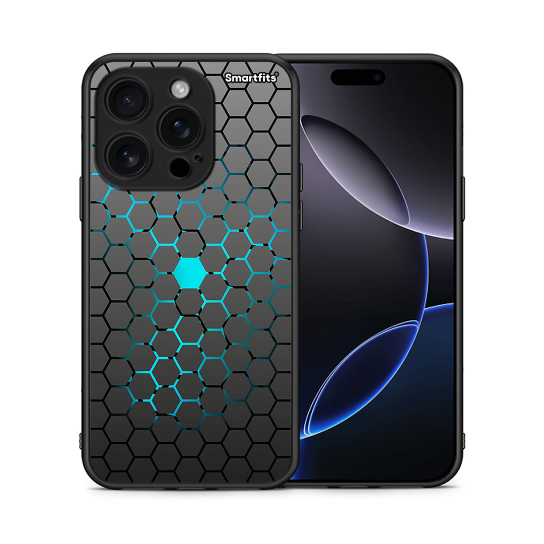 Θήκη iPhone 16 Pro Hexagonal Geometric από τη Smartfits με σχέδιο στο πίσω μέρος και μαύρο περίβλημα | iPhone 16 Pro Hexagonal Geometric case with colorful back and black bezels