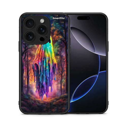 Θήκη iPhone 16 Pro Halloween Ghost από τη Smartfits με σχέδιο στο πίσω μέρος και μαύρο περίβλημα | iPhone 16 Pro Halloween Ghost case with colorful back and black bezels