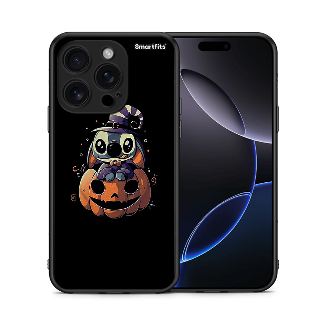 Θήκη iPhone 16 Pro Halloween Stitch από τη Smartfits με σχέδιο στο πίσω μέρος και μαύρο περίβλημα | iPhone 16 Pro Halloween Stitch case with colorful back and black bezels