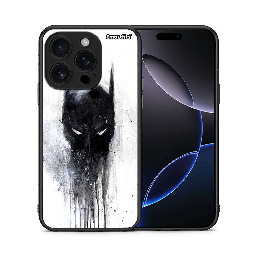 Θήκη iPhone 16 Pro Paint Bat Hero από τη Smartfits με σχέδιο στο πίσω μέρος και μαύρο περίβλημα | iPhone 16 Pro Paint Bat Hero case with colorful back and black bezels