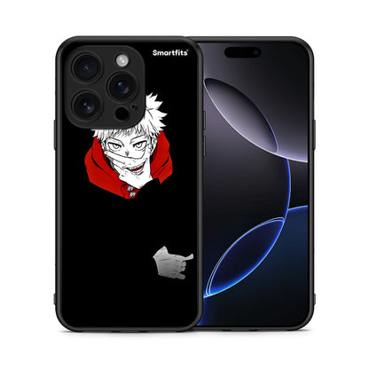 Θήκη iPhone 16 Pro Itadori Anime από τη Smartfits με σχέδιο στο πίσω μέρος και μαύρο περίβλημα | iPhone 16 Pro Itadori Anime case with colorful back and black bezels