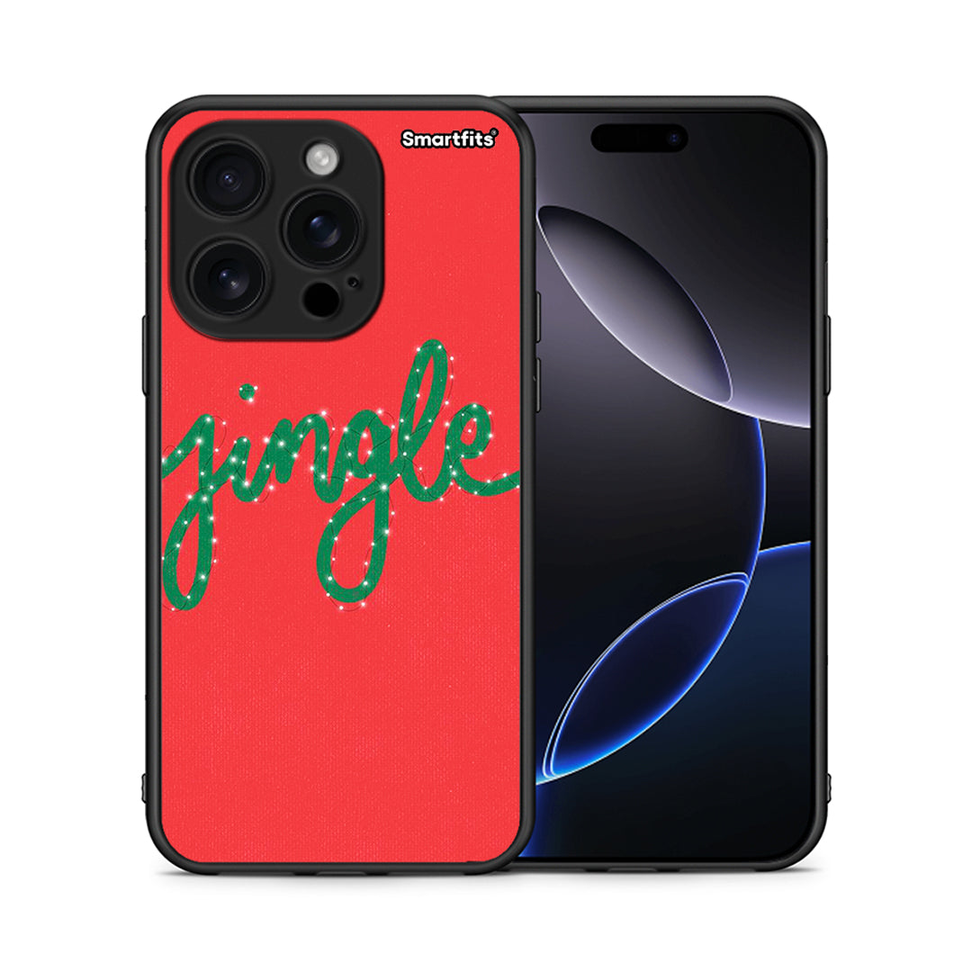 Θήκη iPhone 16 Pro Jingle Xmas από τη Smartfits με σχέδιο στο πίσω μέρος και μαύρο περίβλημα | iPhone 16 Pro Jingle Xmas case with colorful back and black bezels