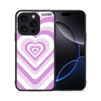 Thumbnail for Θήκη iPhone 16 Pro Lilac Hearts από τη Smartfits με σχέδιο στο πίσω μέρος και μαύρο περίβλημα | iPhone 16 Pro Lilac Hearts case with colorful back and black bezels