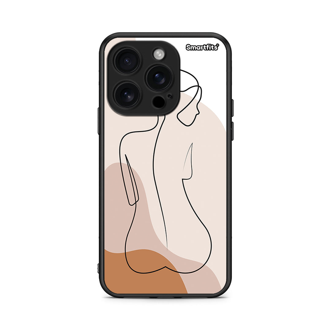 iPhone 16 Pro LineArt Woman θήκη από τη Smartfits με σχέδιο στο πίσω μέρος και μαύρο περίβλημα | Smartphone case with colorful back and black bezels by Smartfits