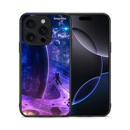 Θήκη iPhone 16 Pro Lost Astronaut από τη Smartfits με σχέδιο στο πίσω μέρος και μαύρο περίβλημα | iPhone 16 Pro Lost Astronaut case with colorful back and black bezels