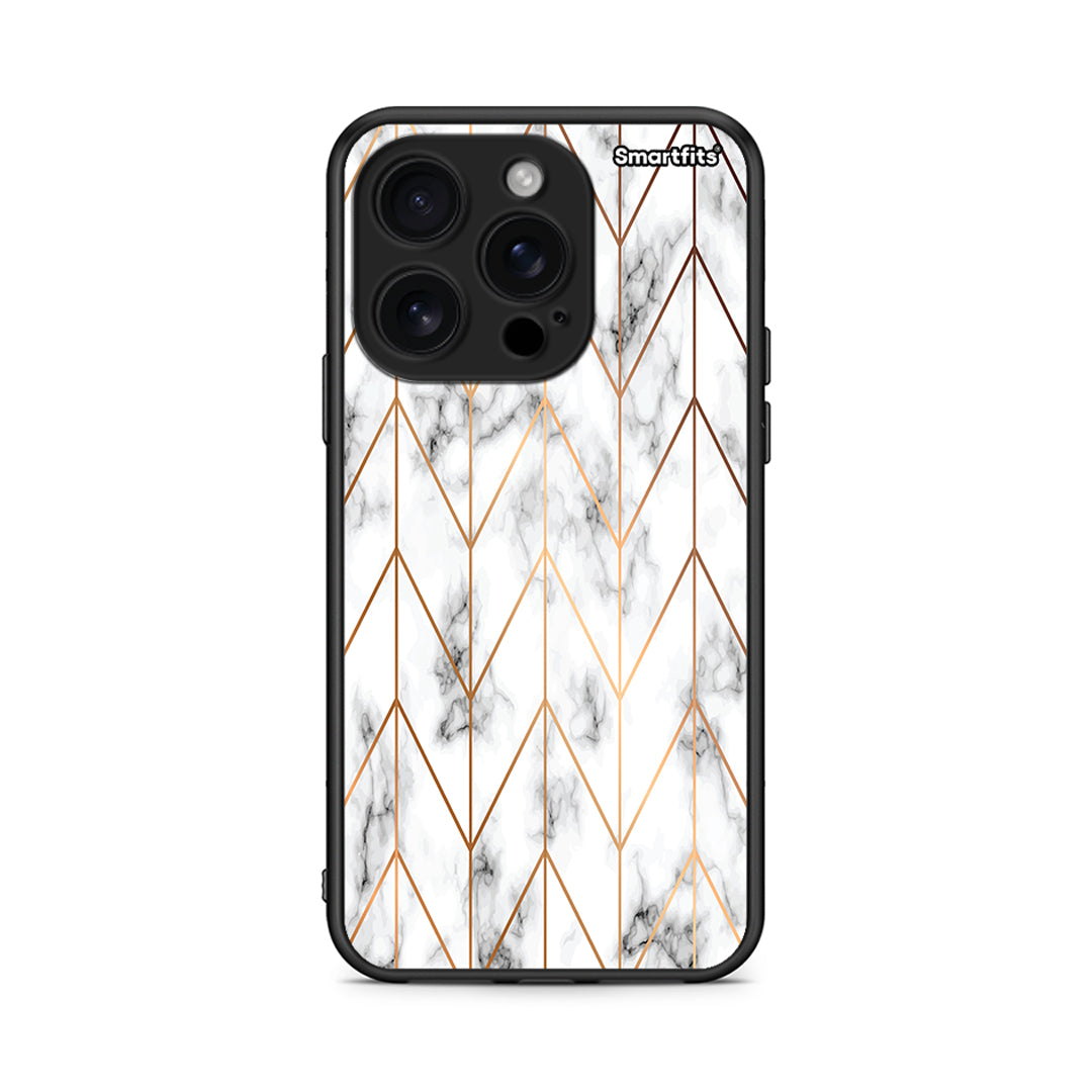 44 - iPhone 16 Pro Gold Geometric Marble case, cover, bumper