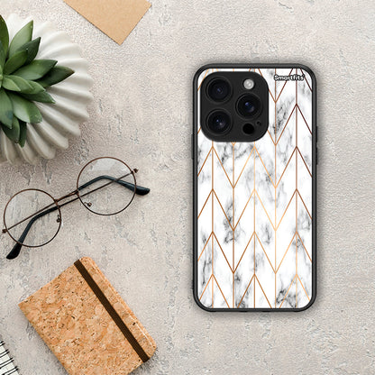 Marble Gold Geometric - iPhone 16 Pro θήκη