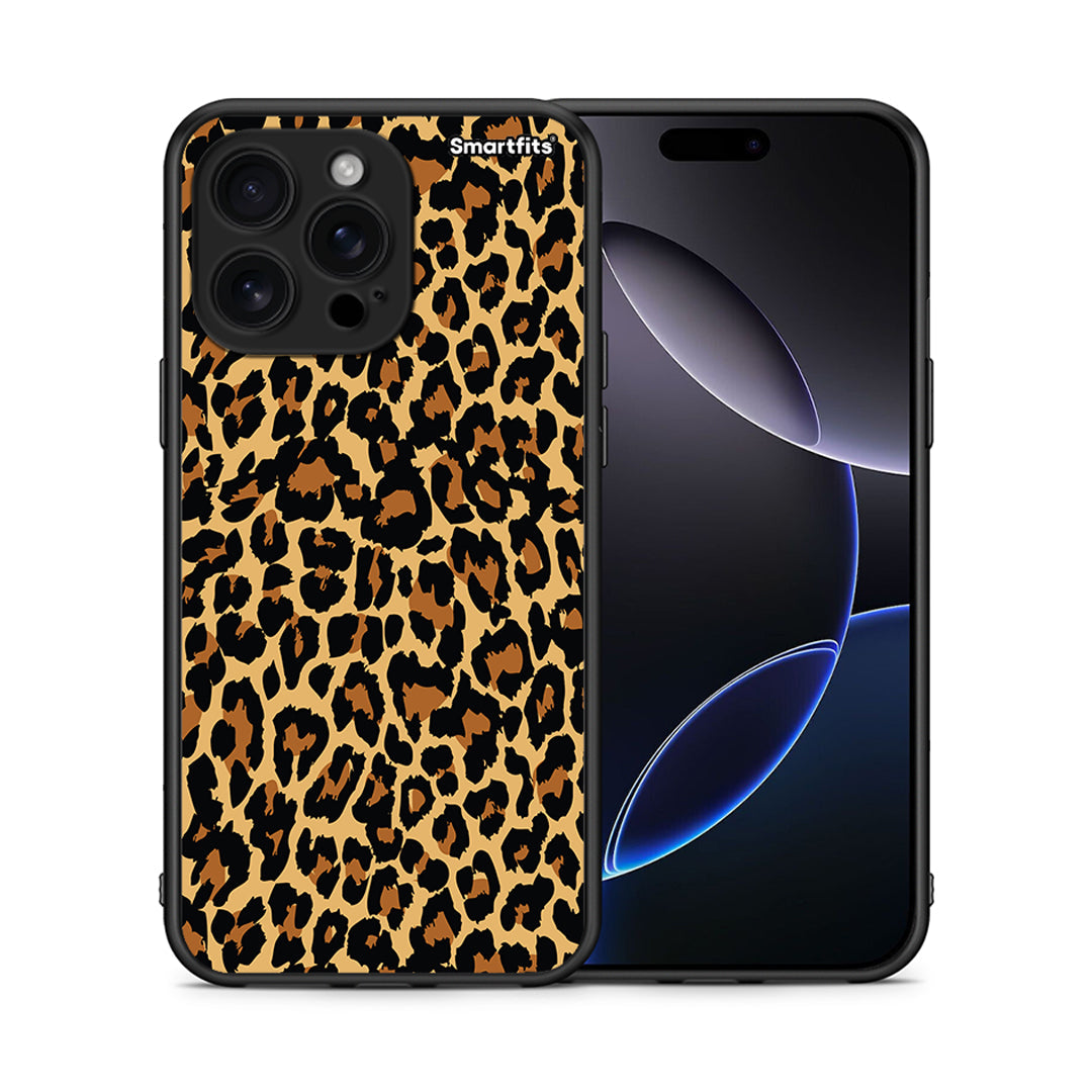 Θήκη iPhone 16 Pro Max Leopard Animal από τη Smartfits με σχέδιο στο πίσω μέρος και μαύρο περίβλημα | iPhone 16 Pro Max Leopard Animal case with colorful back and black bezels