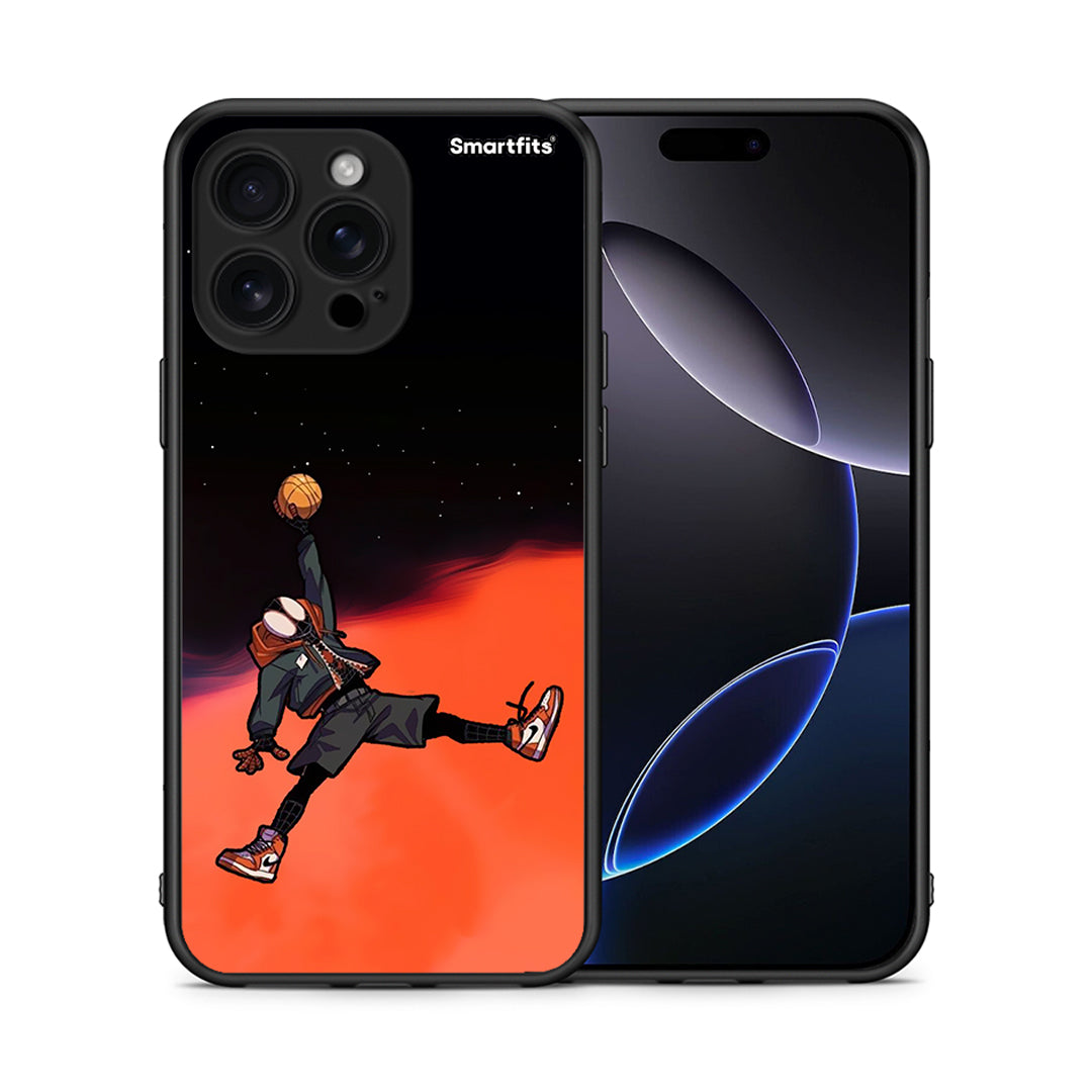 Θήκη iPhone 16 Pro Max Basketball Hero από τη Smartfits με σχέδιο στο πίσω μέρος και μαύρο περίβλημα | iPhone 16 Pro Max Basketball Hero case with colorful back and black bezels