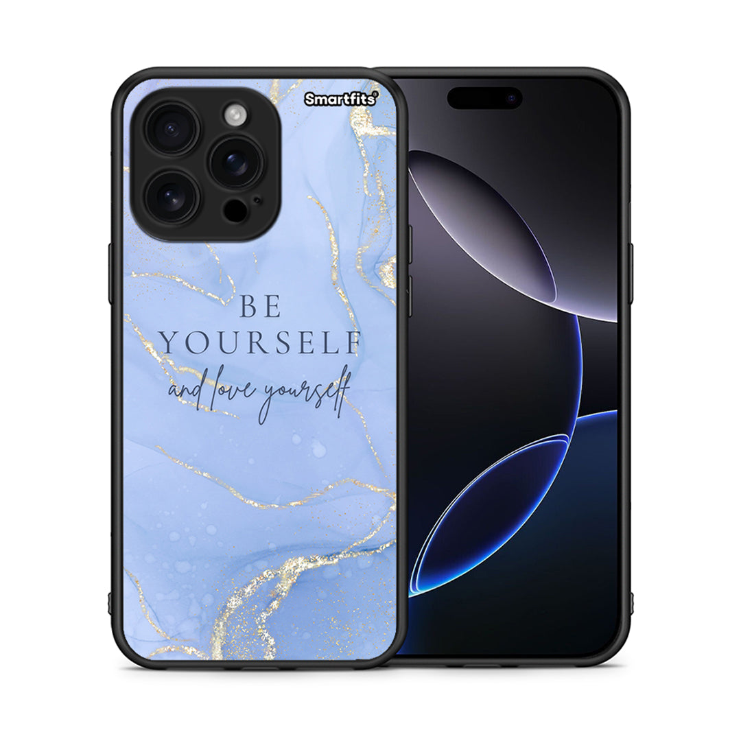 Θήκη iPhone 16 Pro Max Be Yourself από τη Smartfits με σχέδιο στο πίσω μέρος και μαύρο περίβλημα | iPhone 16 Pro Max Be Yourself case with colorful back and black bezels