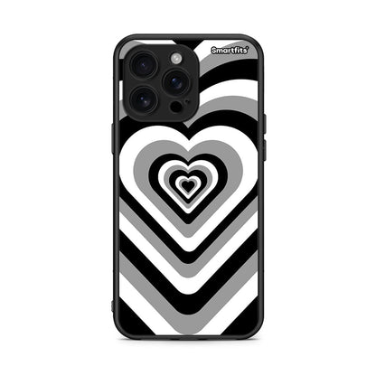 iPhone 16 Pro Max Black Hearts θήκη από τη Smartfits με σχέδιο στο πίσω μέρος και μαύρο περίβλημα | Smartphone case with colorful back and black bezels by Smartfits