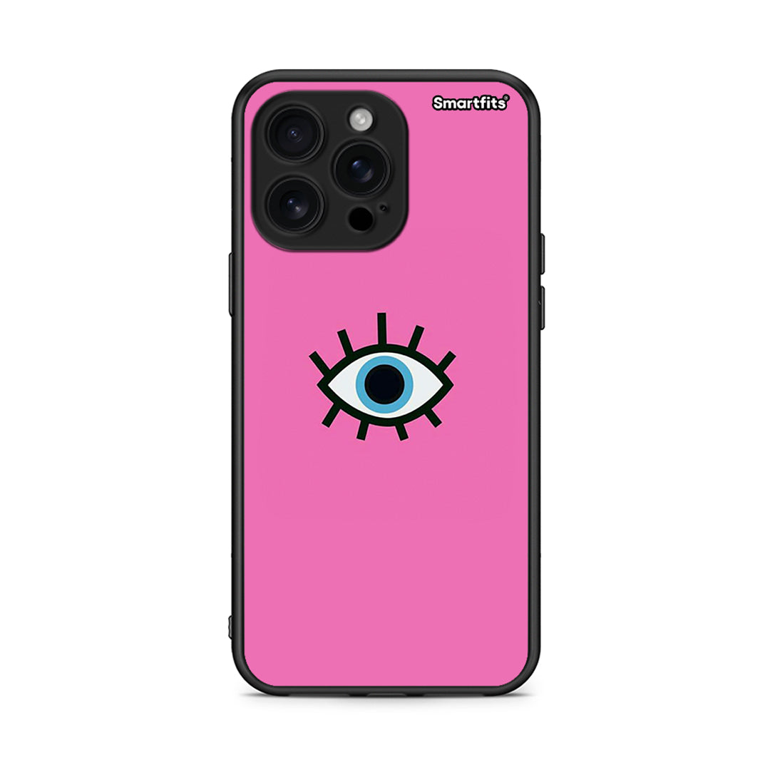 iPhone 16 Pro Max Blue Eye Pink θήκη από τη Smartfits με σχέδιο στο πίσω μέρος και μαύρο περίβλημα | Smartphone case with colorful back and black bezels by Smartfits